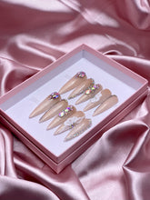 Load image into Gallery viewer, Sparkly Bling Floral Nails