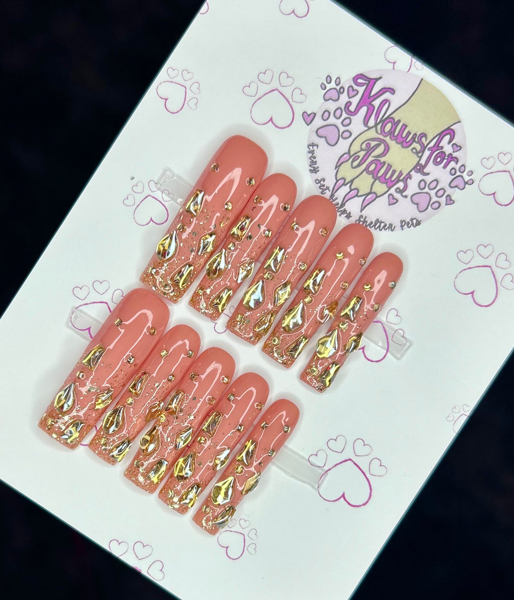 Golden Handmade Press on Nails
