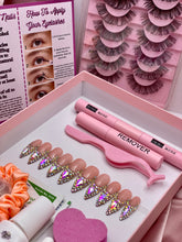 Load image into Gallery viewer, Icy French Medium Length Lux Acrylic Nail &amp; Eyelash Extension Bundle
