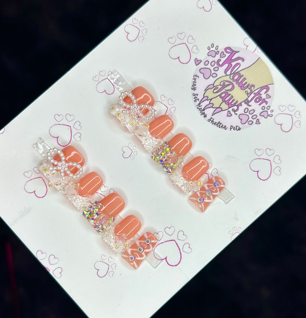 Pearlescent Handmade Press on Nails