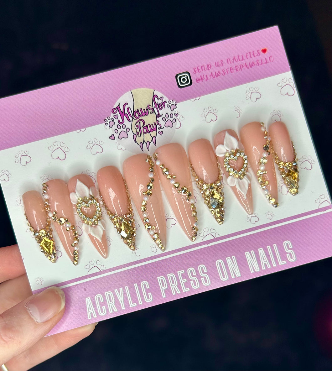 Golden Floral Bling Set