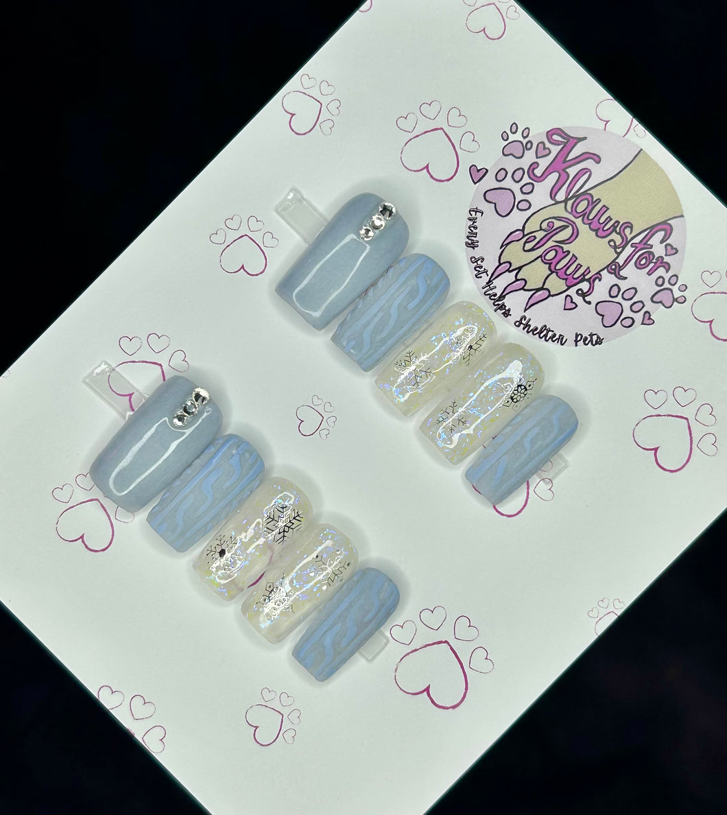 Sweater Weather GLOW IN THE DARK Handmade Press-on Nails