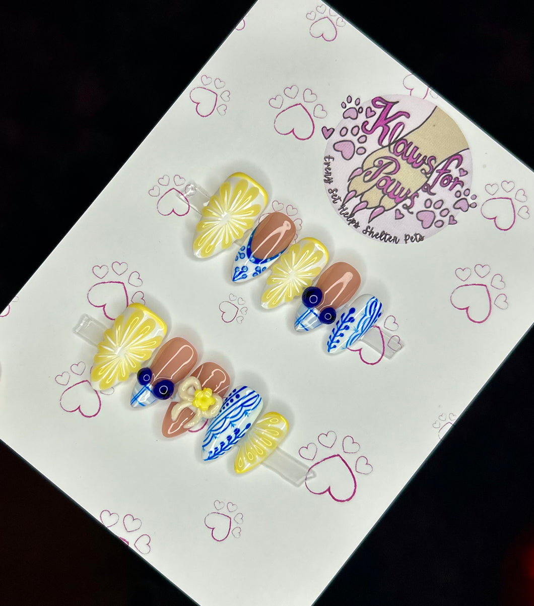 Lemon Drop Handmade Press on Nails