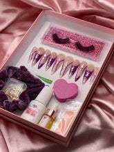 Load image into Gallery viewer, Abstract Purple Bling Nails

