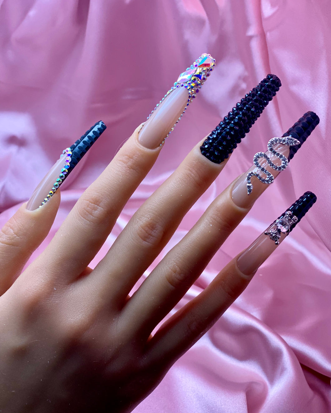 Obsidian Lux Acrylic Nails