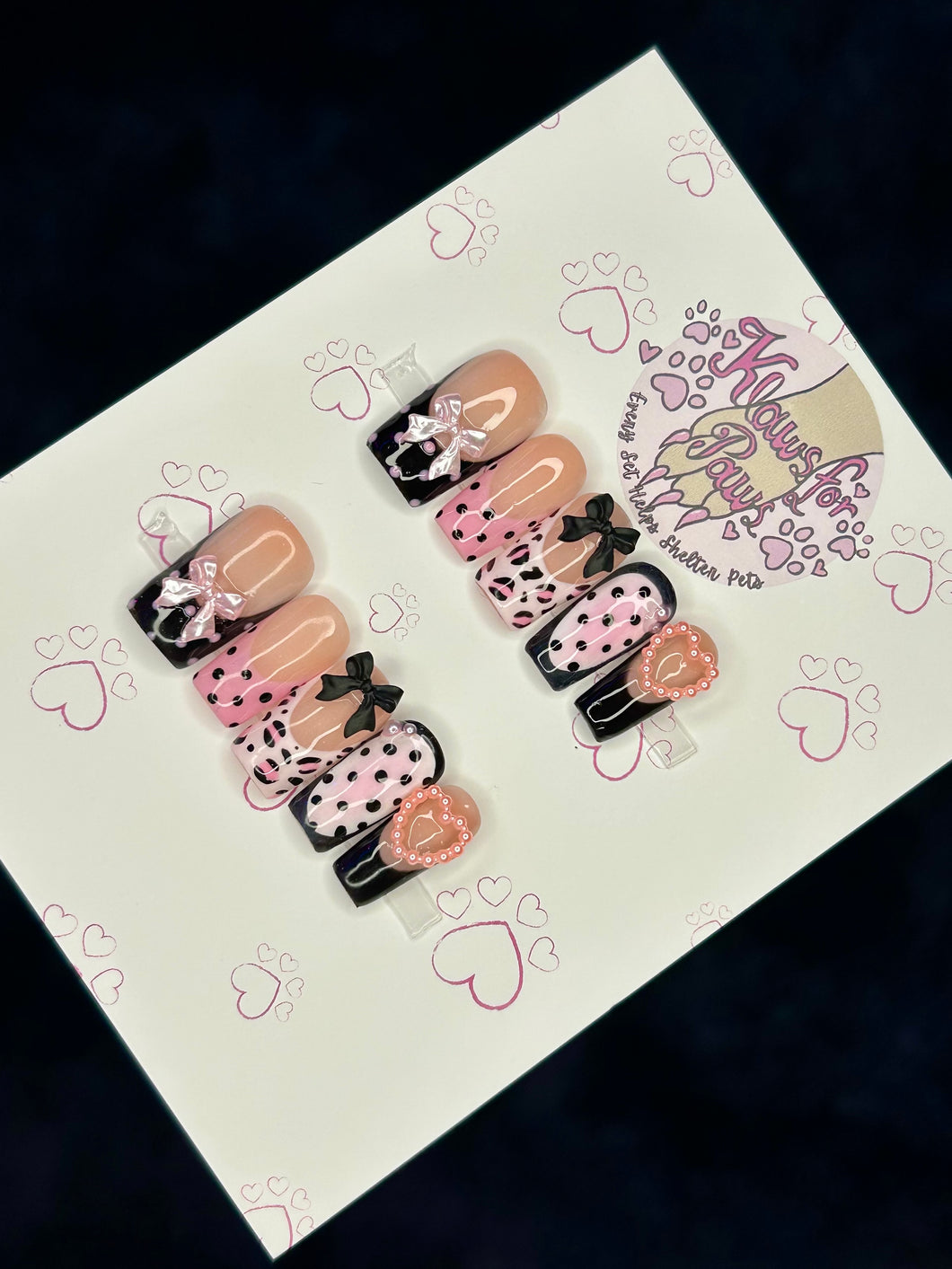 Pink Leopard Handmade Press on Nails