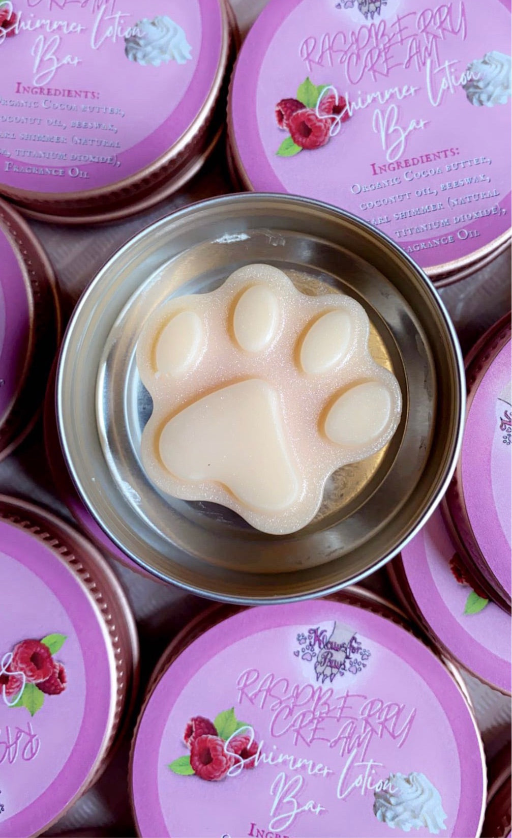 Raspberry Cream Shimmer Lotion Bar